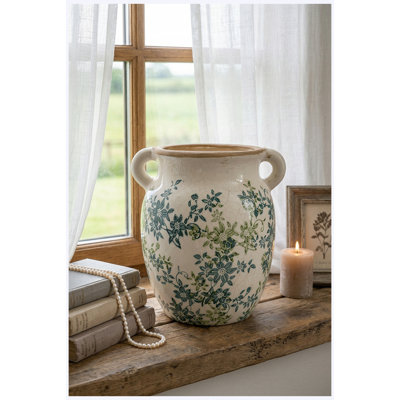 Vase 9,6 "H 9,6" Floral