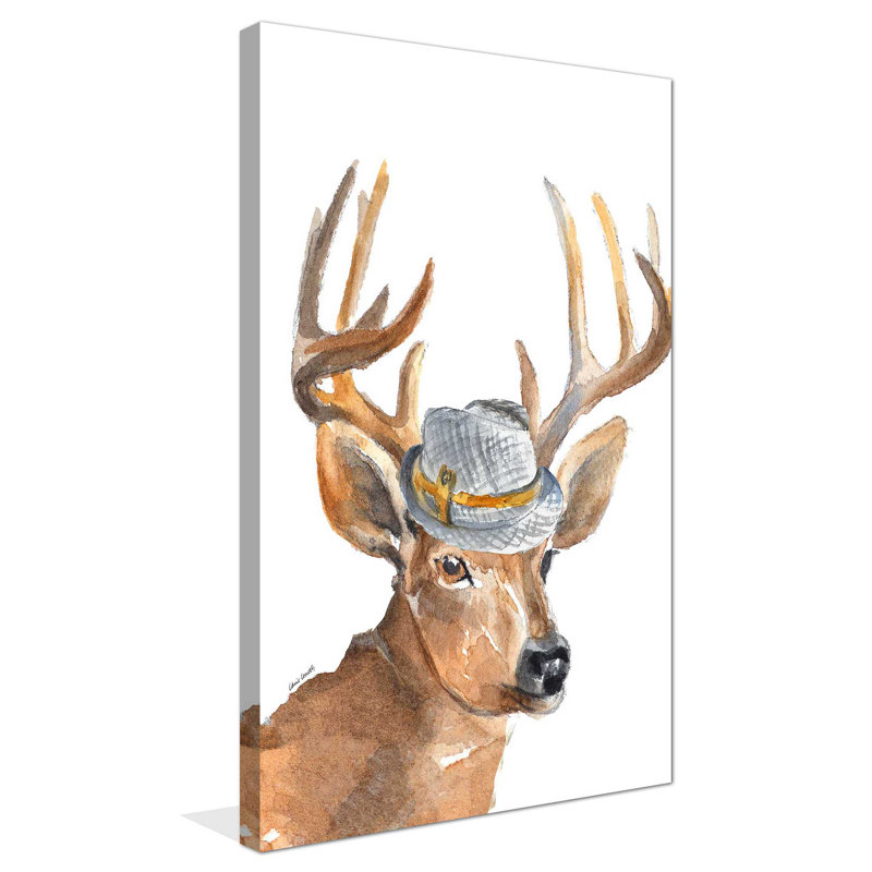 «Gentleman Buck», reproduction de peinture à l'aquarelle, H 40 po x l 24 po x P 1,5 po, Toile tendue