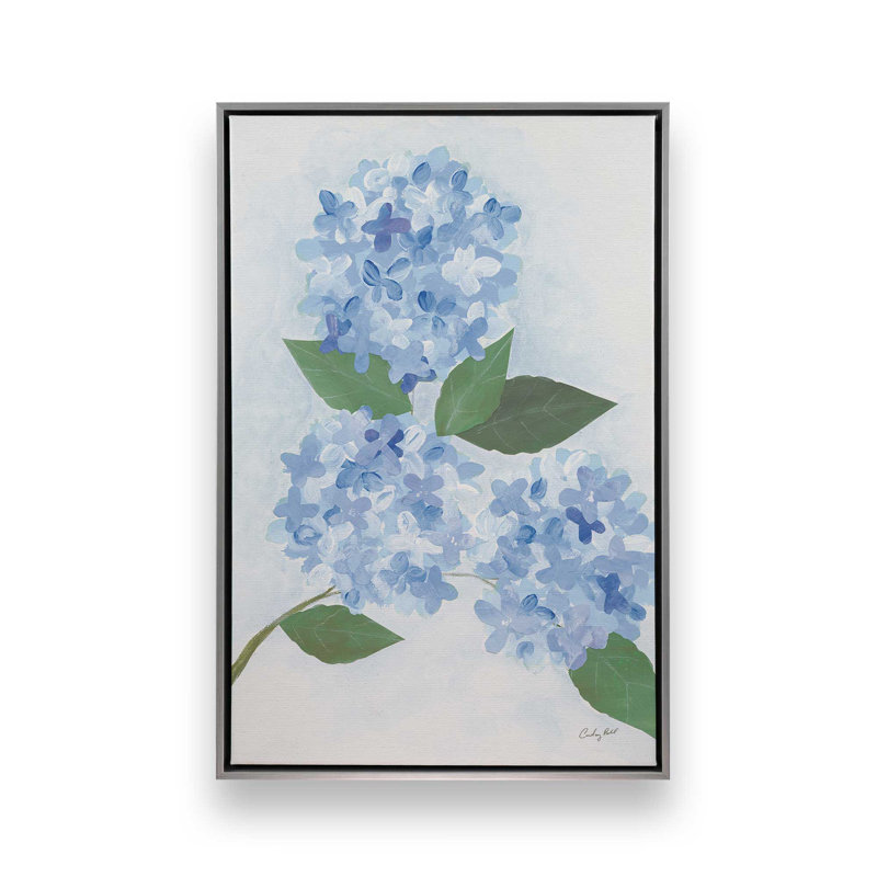 Reproduction d'art «Providence Hydrangea II» par Courtney Prahl, H 40 po x l 30 po, Cadre flottant, Argent argent