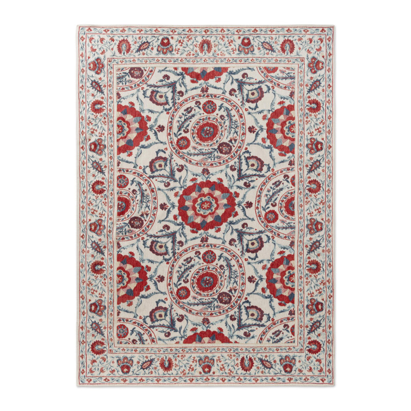 Geometric Area Rug in Indigo, Rectangle 5'7" x 7'10"