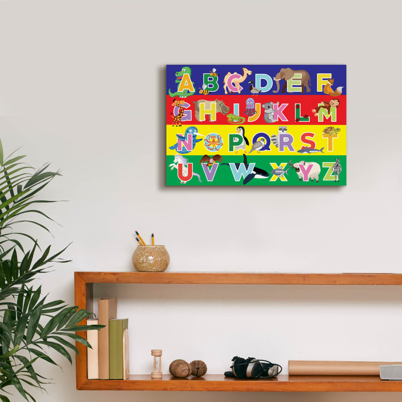 «Alphabet casse-tête» par Erin Clark, art mural sur toile, H 12 po x l 18 po x P 0,75 po