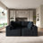 Aruba 4-Seater Modern Modular Cloud Plush Fabric Compression Sectional Sofa,No Assembly Required-5937778
