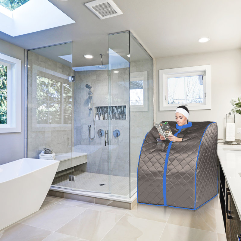 SereneLife 1 - Person Portable FAR Infrared Sauna with Remote Control, Black