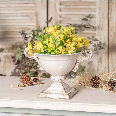 Pot de fleurs rétro à deux poignées pour une décoration intemporelle, idéale pour mettre en valeur des plantes et ajouter du charme à votre espace