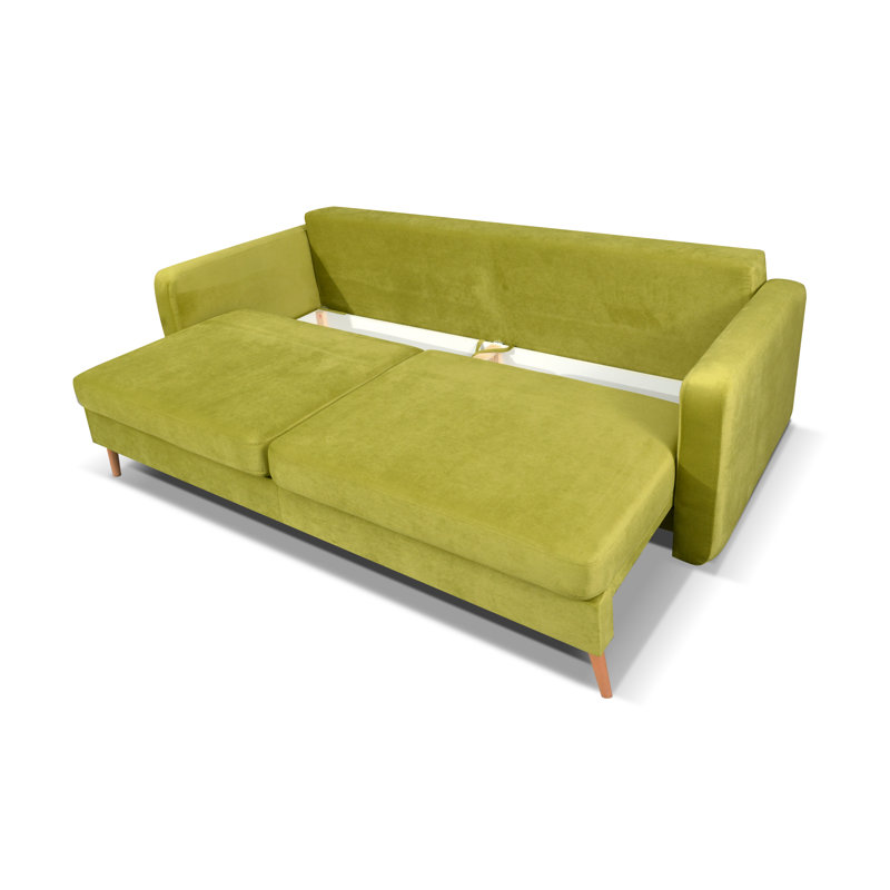 Yarbro 90'' Upholstered Convertible Sofa, Light Green