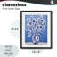 «Blue & White Contrast Flowers», reproduction encadrée sous verre encadrée de lettres et de lignes-1865024828-1865024818