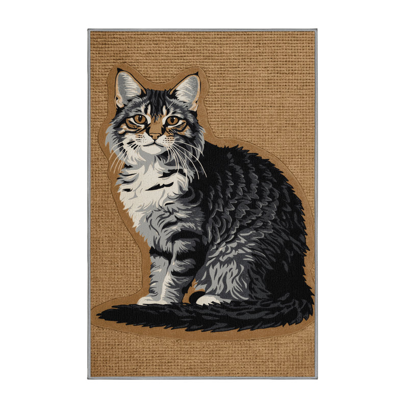 Washable German Rex Cats Area Rug, Runner 2' x 5'