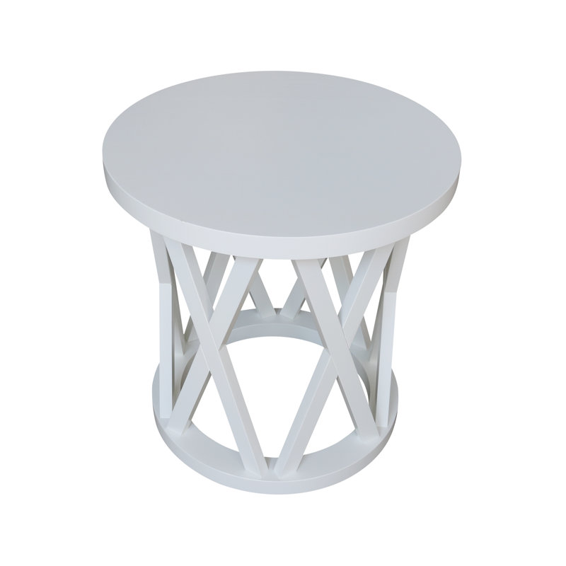Charette Solid Wood Frame End Table, White