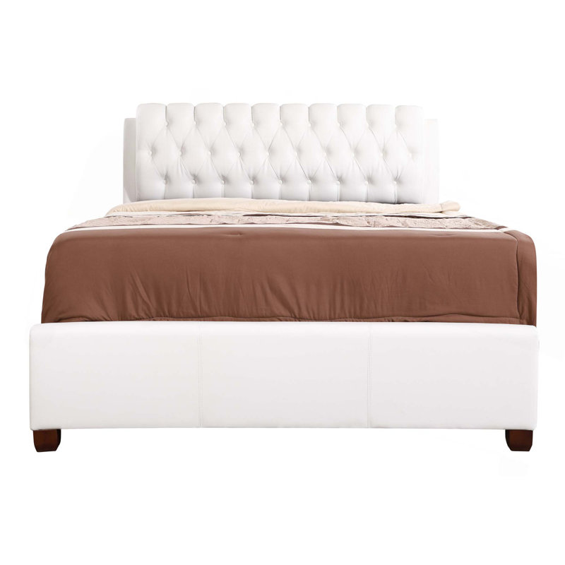 Lit plateforme élégant Elegant, Double, Blanc