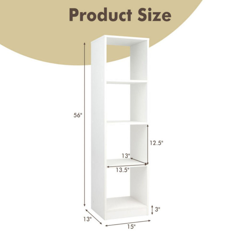 56''H X 15''W Baxton Bookcase