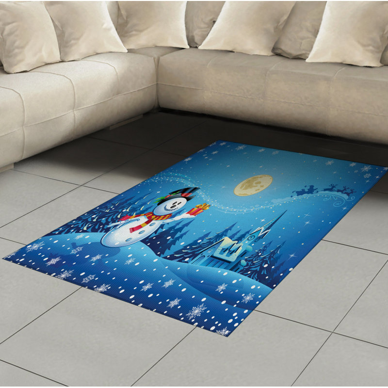 Christmas High Density Long Fiber Poly Threads Decorative Area Rug Carpet, Rectangle 4' x 5'8"
