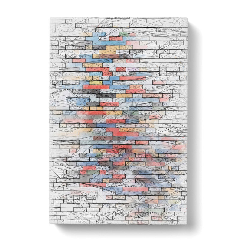 Toy Bricks In Abstract - Wrapped Canvas Print, 50cm H x 35cm W x 3cm D