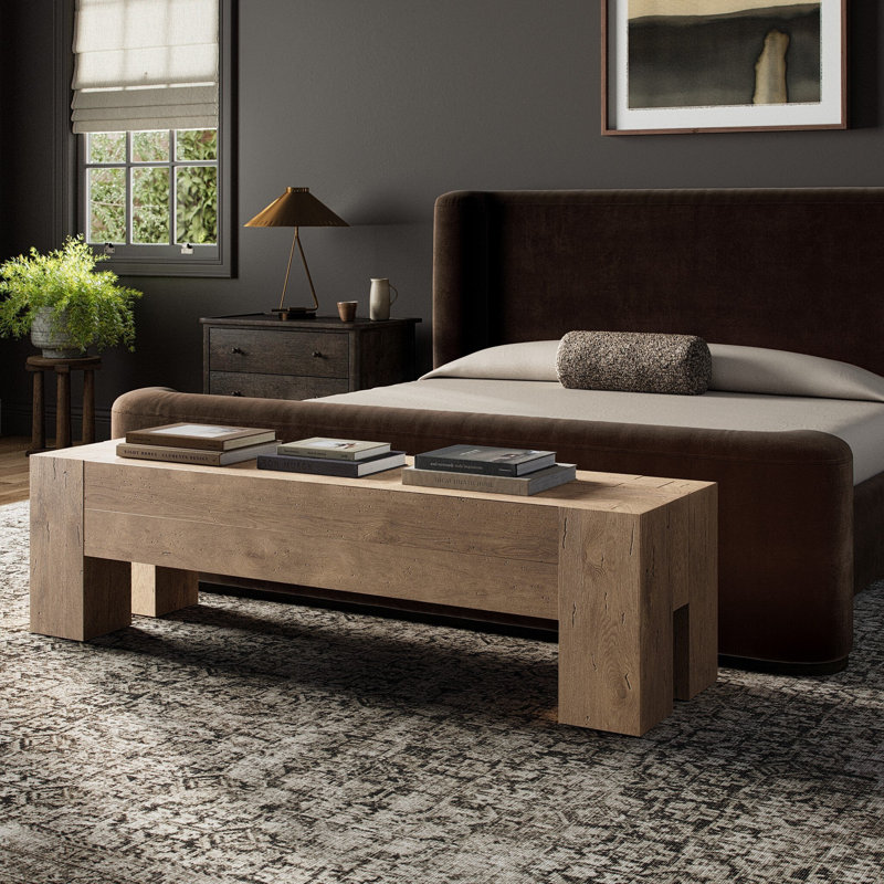 Abaso Dining Bench, Dark Walnut