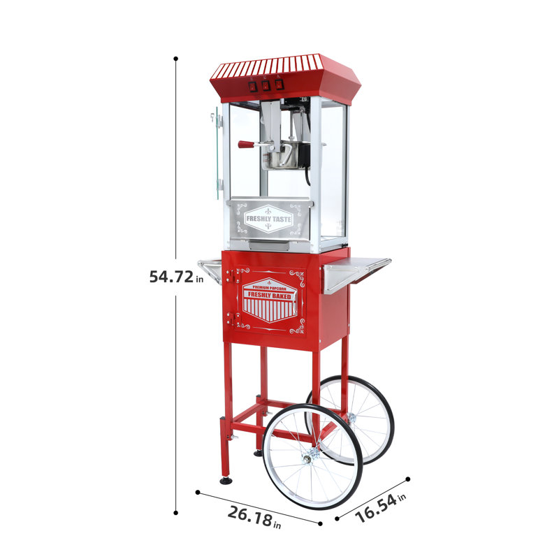 Machine à popcorn rétro avec chariot de 12 onces Popcorn Popper