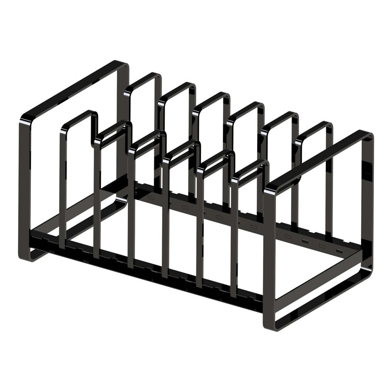 Black Adjustable Steel Pot Lid and Pan Organizer