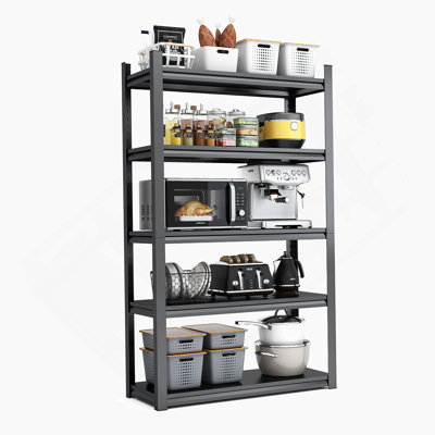 17 Stories 72"H  5 Tier Metal Shelves For Storage Garage Shelving 2000LBS Heavy Duty Storage Shelves Adjustable Garage Shelf