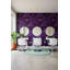 Papier peint floral, décoration murale murale mauve moderne