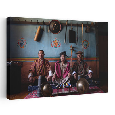 Reproduction d'art mural de l'architecture contemporaine des Bhutanais