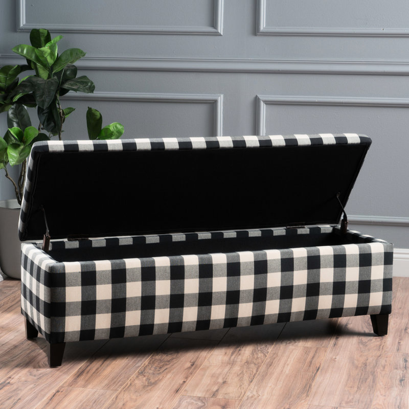 Rangement en tissu noir élégant - 51 po Long, 17,37 de large, 16,5 de haut avec un espace pratique profond, grand