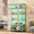 67.25'' Tall Iron Display Cabinet With Glass Door And LED Lights Steel Curio Cabinet For Collectibles Figures Trophies 3-Sided Glass Display Case For Home Office Study Room Stores Playroom - Cyan-124664355
