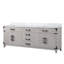 Meuble-lavabo double en chêne blanc 84 po X P 22 po D, avec plateau en marbre de Carrare-117980371