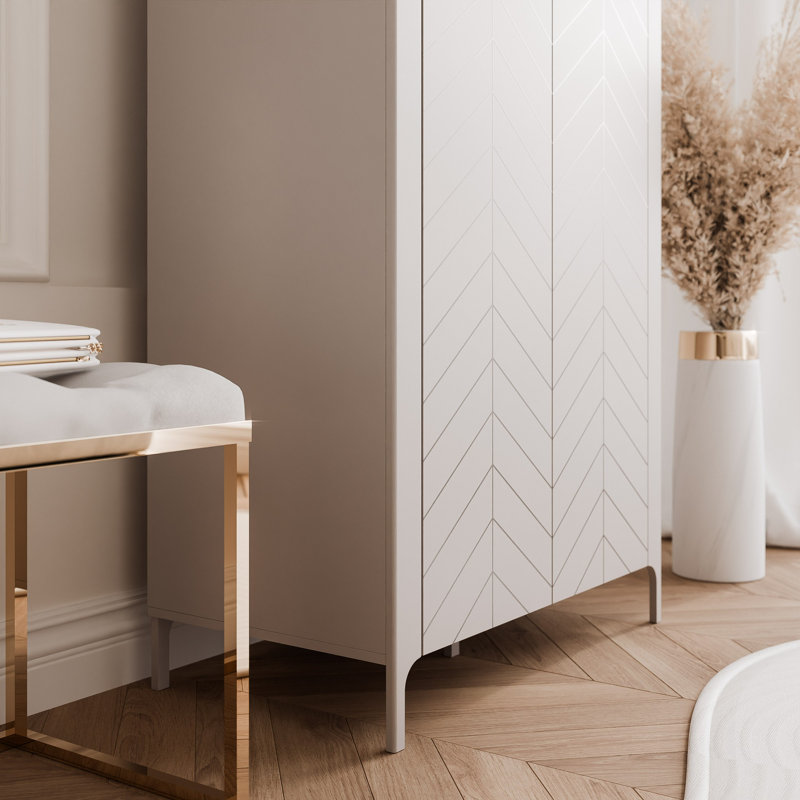 Manufactured Wood Wardrobe, Beige