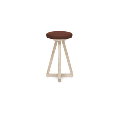 Artless Swivel Upholstered Counter Stool with Solid Wood Frame