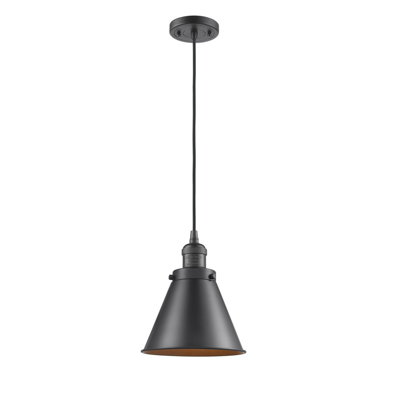 Luminaire suspendu conique à 1 lumière Donovan, Ampoule DEL 6 watts Vinage, Bronze huilé, Bronze huilé