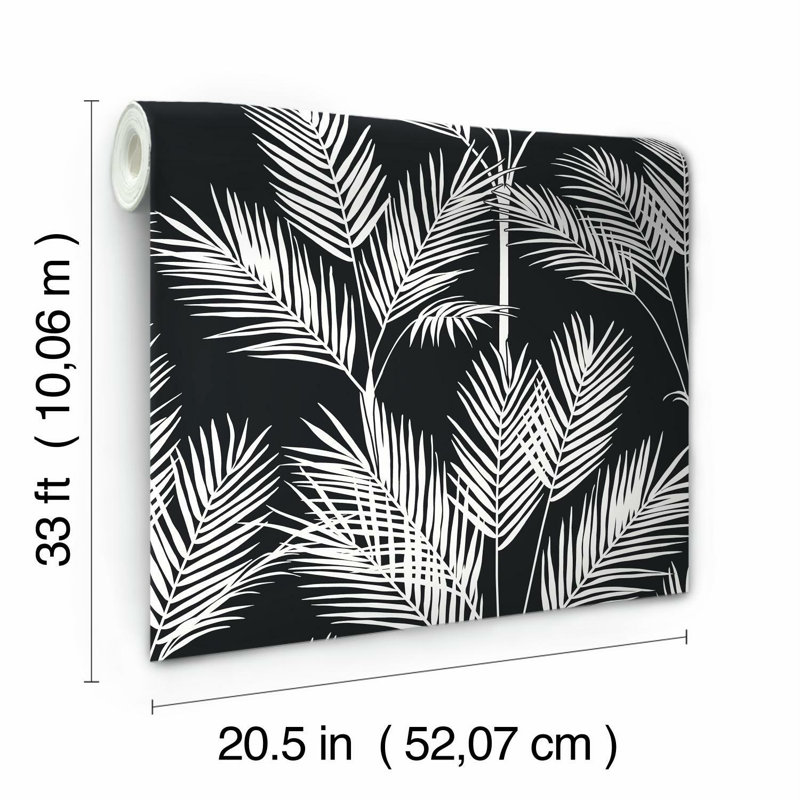 Rouleau de papier peint très grand L 33 pi x l 20,5 po King Palm, Noir