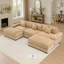 Canapé d'angle modulaire Cloud surdimensionné de 330 cm (130 pouces), tissu velours côtelé haut de gamme, assise profonde 3 places, larges accoudoirs, pouf, design ergonomique, montage facile, bleu-1759774629