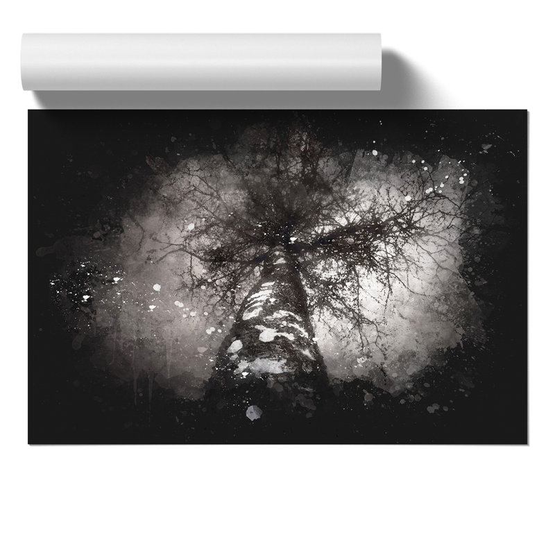 Birch Tree Paint Splash - Frameless Print, 59cm H x 84cm W x 0.1cm D