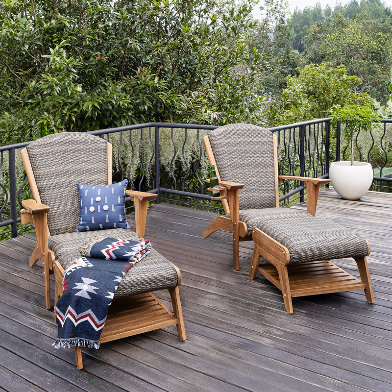 Baume 4 - Piece Teak Outdoor Seating Group Free Patio Cover, Gray