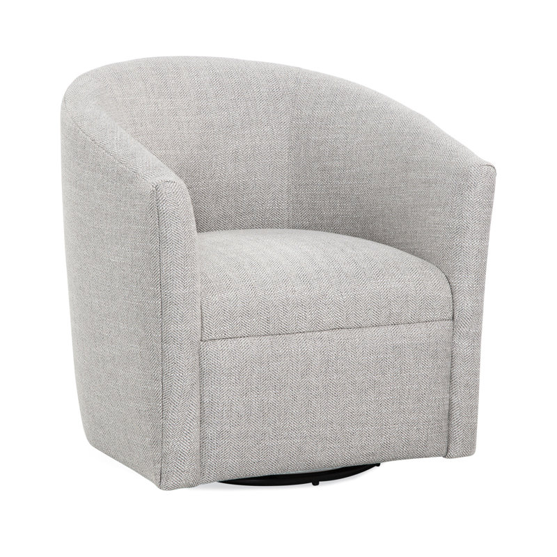 Fauteuil Sea Oat - pivotant sur 360 degrés, fabrication beige à chevrons, transitionnel moderne pour la chambre à coucher et le salon, cadre de rotation, siège confortable, conception compacte, petits espaces