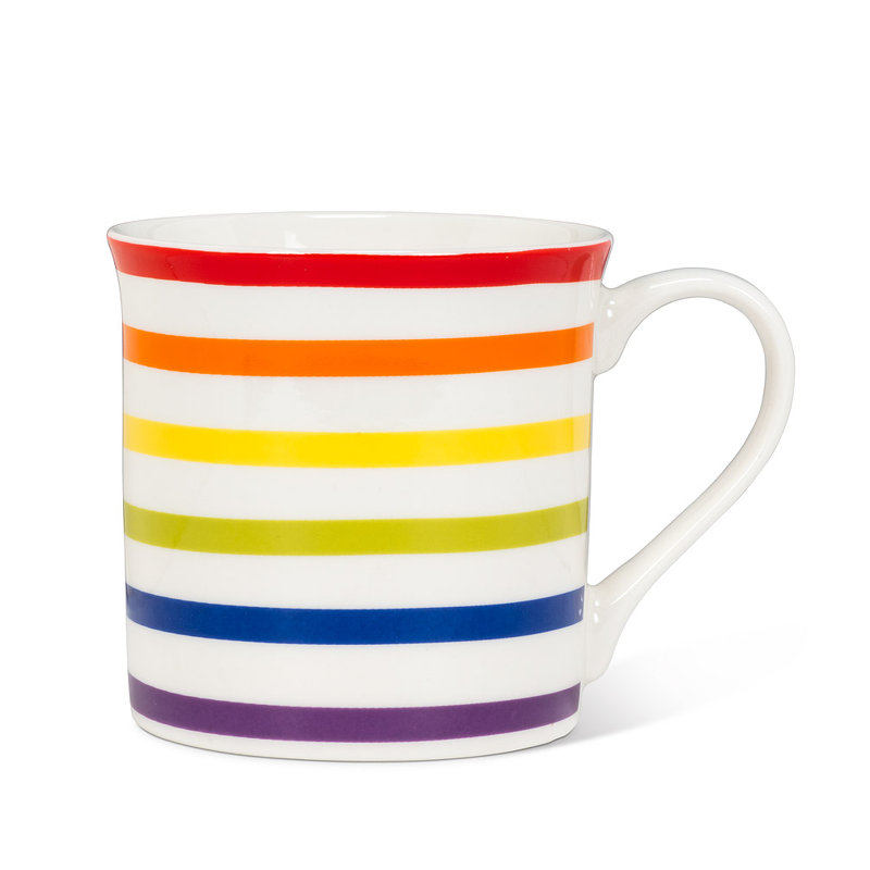 Tasse à café à rayures arc-en-ciel