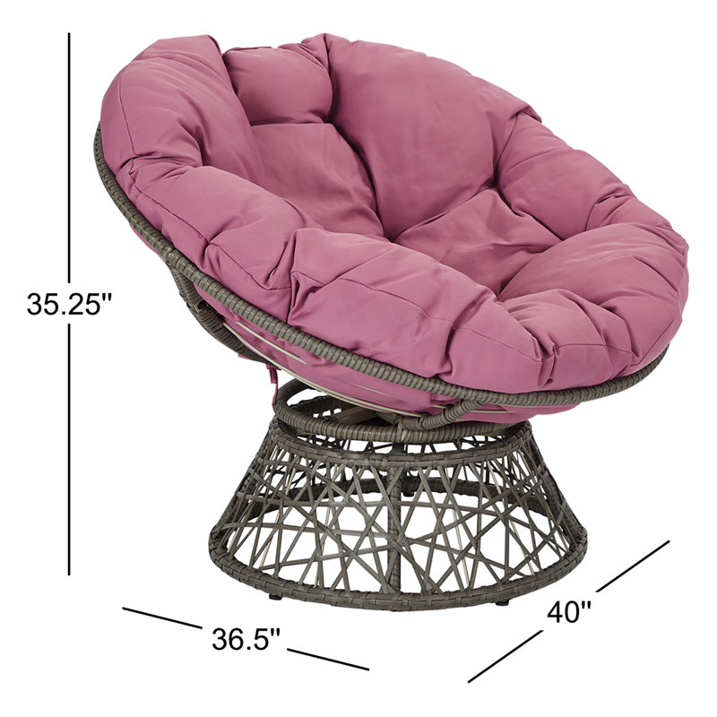 Leianna Upholstered Swivel Accent Chair, Gray, Purple Polyester Blend