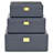 Sable Set Of 3 Suitcase Boxes With Gold Handles