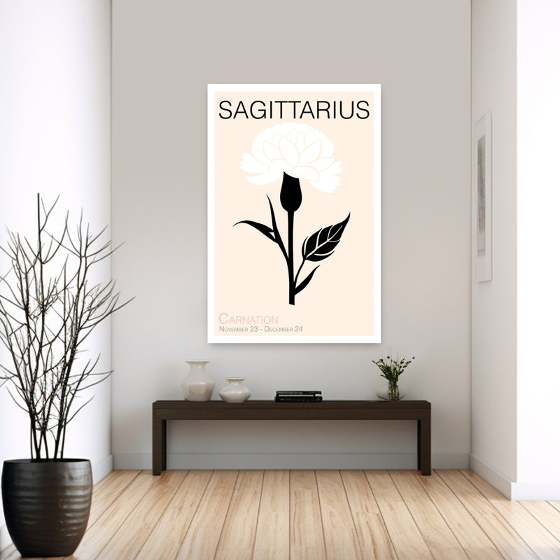 Sagittarius Carnation Bloom Delicate Elegant Contemporary Carnation Flower Nature Wall Art Print 1 Piece Wrapped Canvas Wall Art