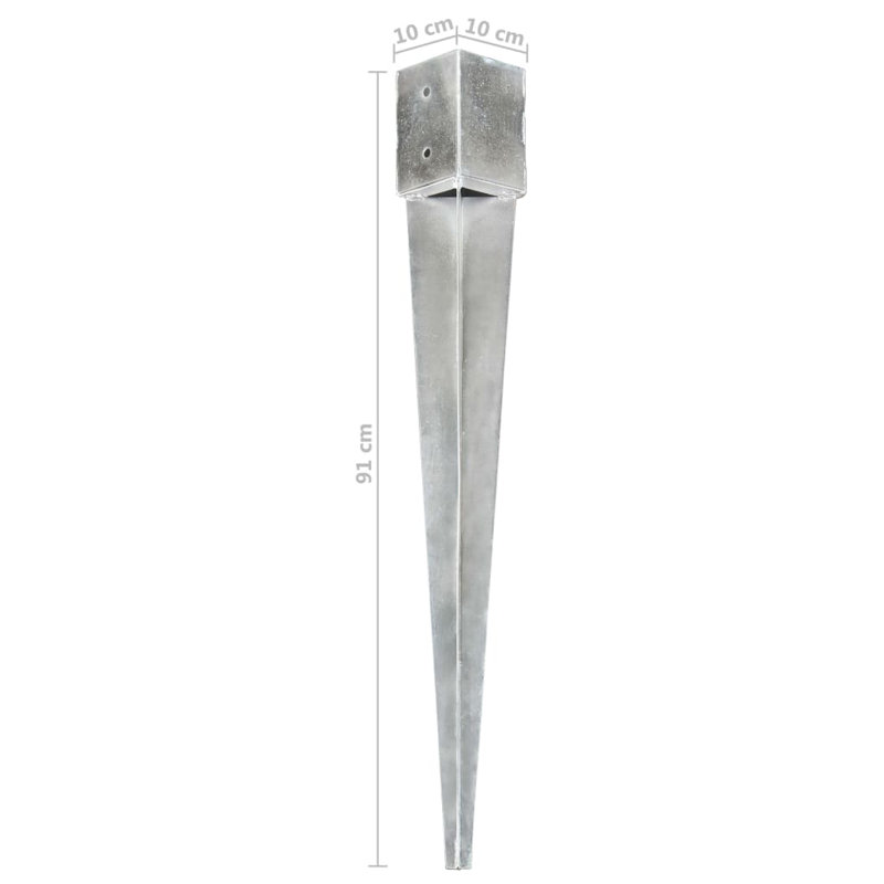 Montolio Dakota Fields Silver Metal Post Kit / System for Fence Panels, 91cm H x 10cm W x 10cm D