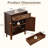 Ewyn Modern Organic Accent Cabinet with Leaf Carved Doors and Drawer