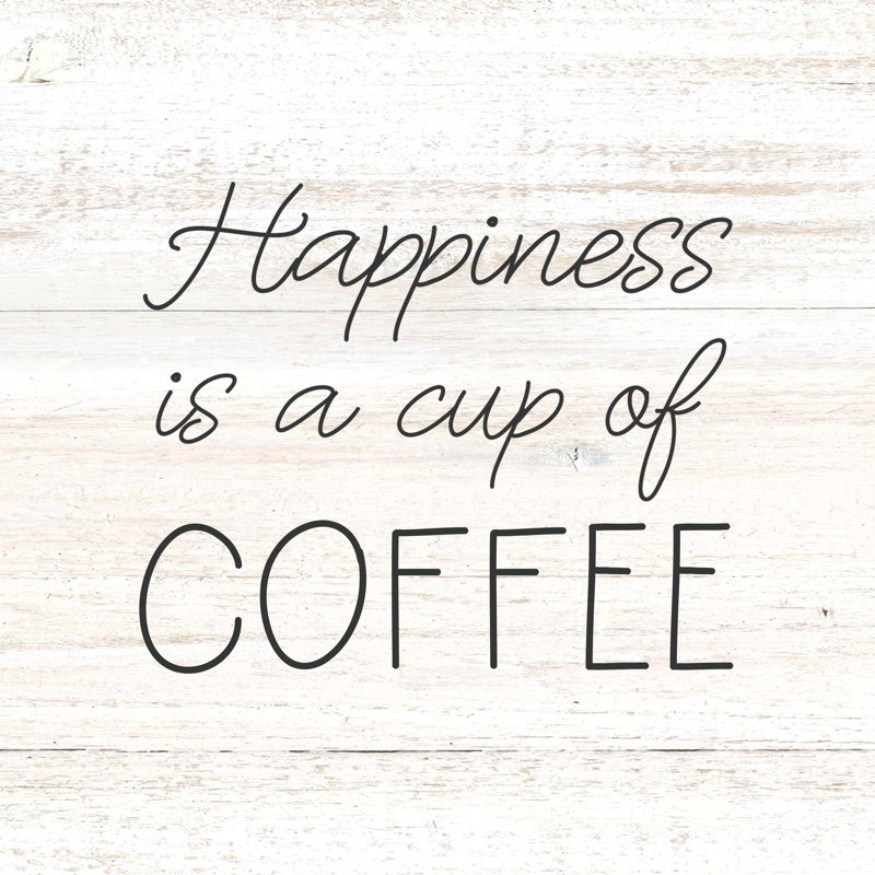 Happiness Coffee - Wrapped Canvas Print, 30cm H x 30cm W x 3.8cm D