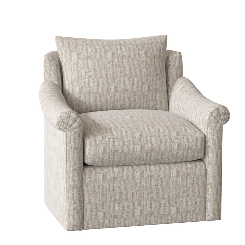 Drake Swivel Armchair, White Caps Fog