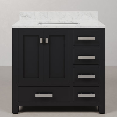 Steve 36'' Single Bathroom Vanity with Marble Top