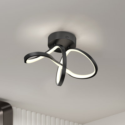 Plafonnier encastré moderne à DEL Wrought Studio ™ Lloydine, noir mat