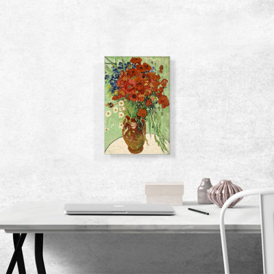 " Red Poppies And Daisies 1890 " by Vincent Van Gogh Painting Print