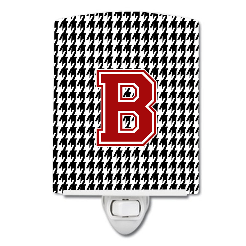 Éclairage de nuit en céramique monogramme houndstooth, B