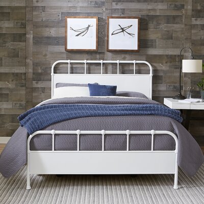 Grayson King Metal Bed, Textured White -  Hillsdale Furniture, 2652BKR