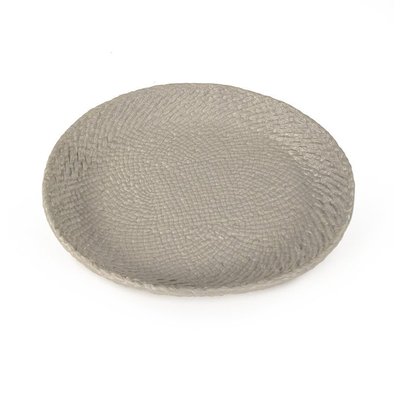 Dakota Fields Jill Ceramic Platter, Gray, 13.25" W x 13.25" L x 1.75" H