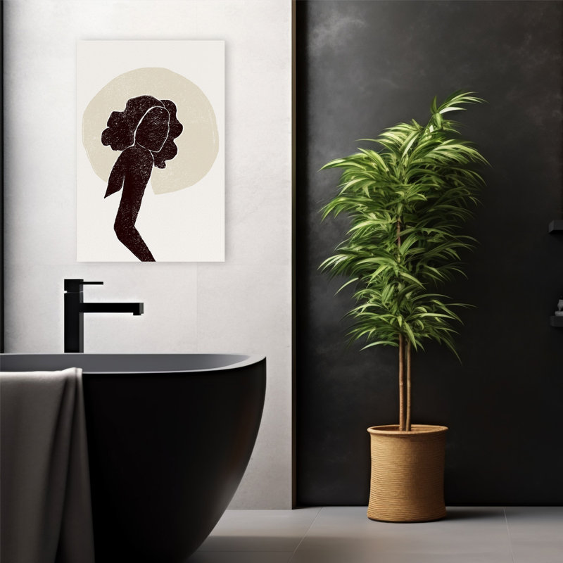 Noir et beige I - art figuratif multicultural, H 24 po x l 16 po