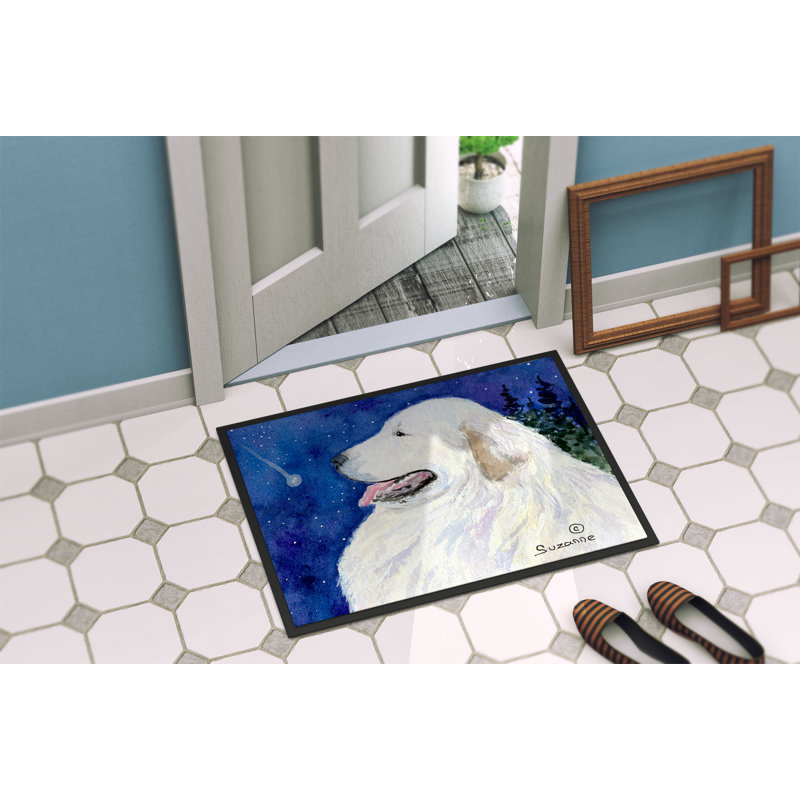 Tapis de porte d’intérieur anti-dérapant great pyrenees, Rectangle 1 pi 6 po x 2 pi 3 po