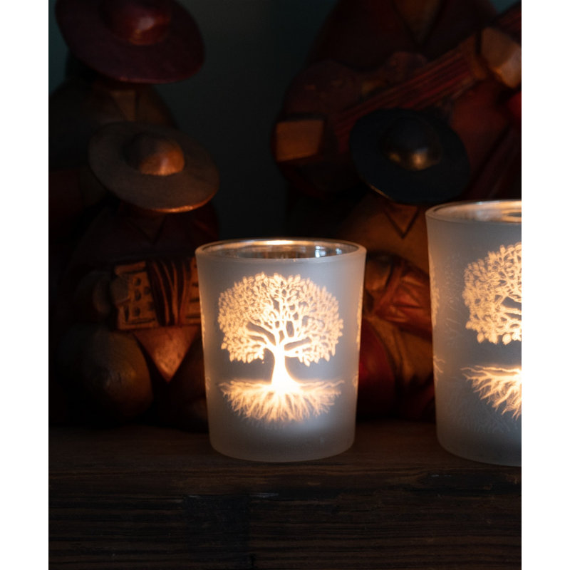 Glass Tabletop / Centrepiece Tealight Holder, 5.7 cm H x 5.5cm W x 5.5cm D